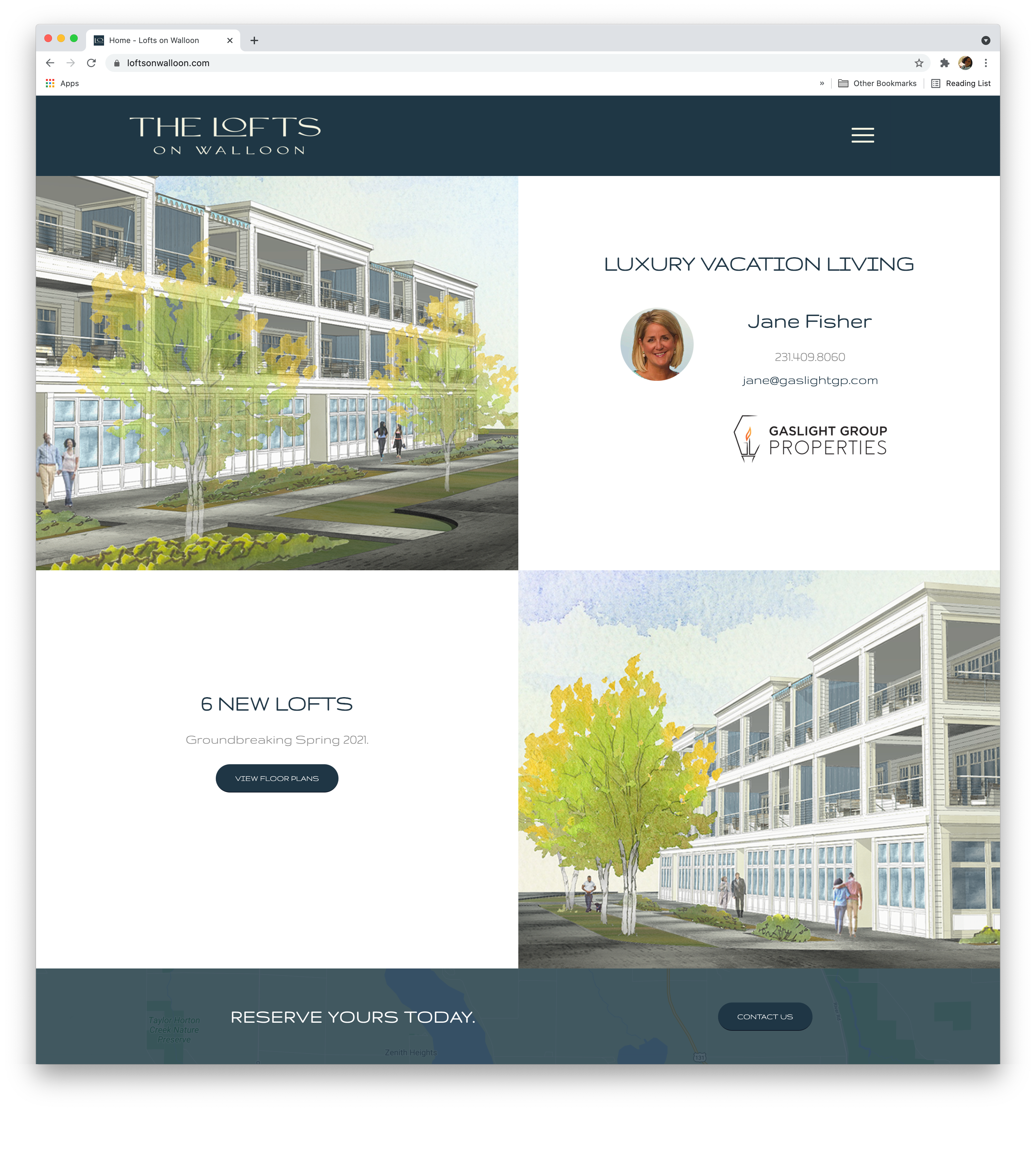 Website Design and development for Lofts on Walloon Lake
