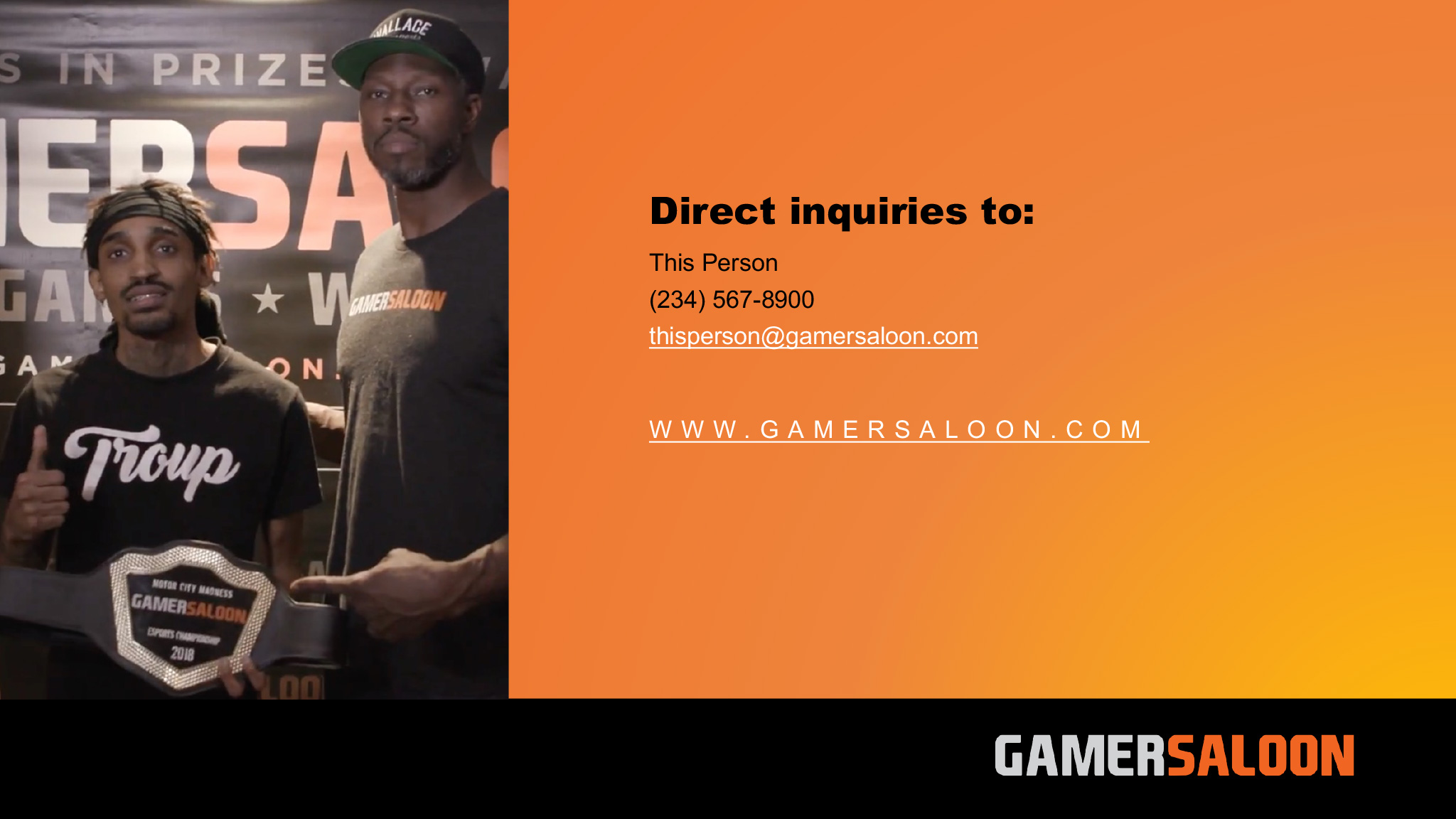 Gamer Saloon Power Point Slide